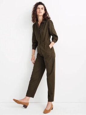 Madewell Seamed Coverall Jumpsuit in Grid Dot